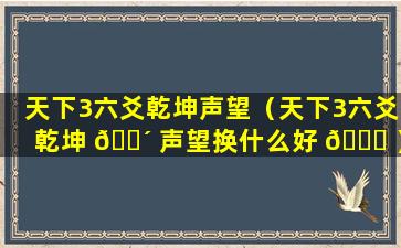 天下3六爻乾坤声望（天下3六爻乾坤 🌴 声望换什么好 🐎 ）